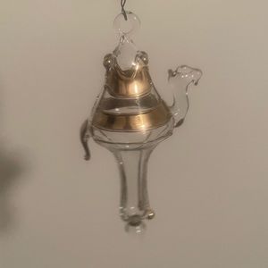Vintage handmade blown glass camel Christmas ornament. three wisemen reference